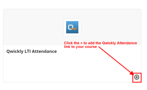 click the plus sign on the qwickly card