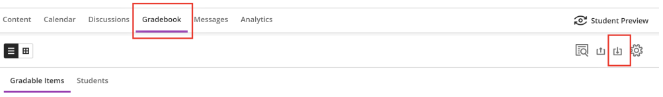 click the download icon next to the settings button