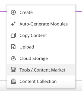 from the create menu click on tools/content market