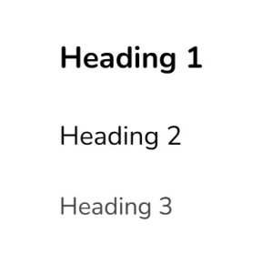 Remember to use the built-in headings in the correct orde