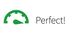 green gauge with text perfect