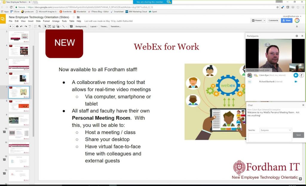 WebEx meeting in progress