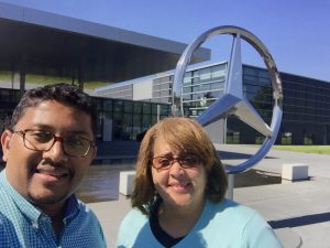 Sujith and Joyce at Mercedes-Benz.