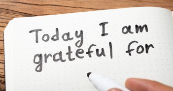 Working Remotely? Practice Gratitude Notebook page with text "Today I am grateful for"