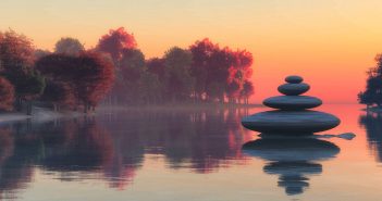 Handling Stress in Stressful Times sunset and zen stones