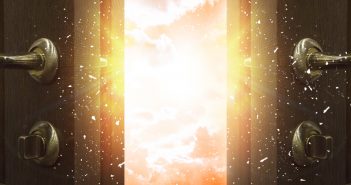 Achieve Your Goals! Open door, magic imagery