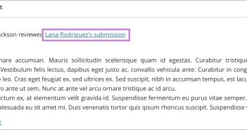 peer review assessment screenshot: submission linking